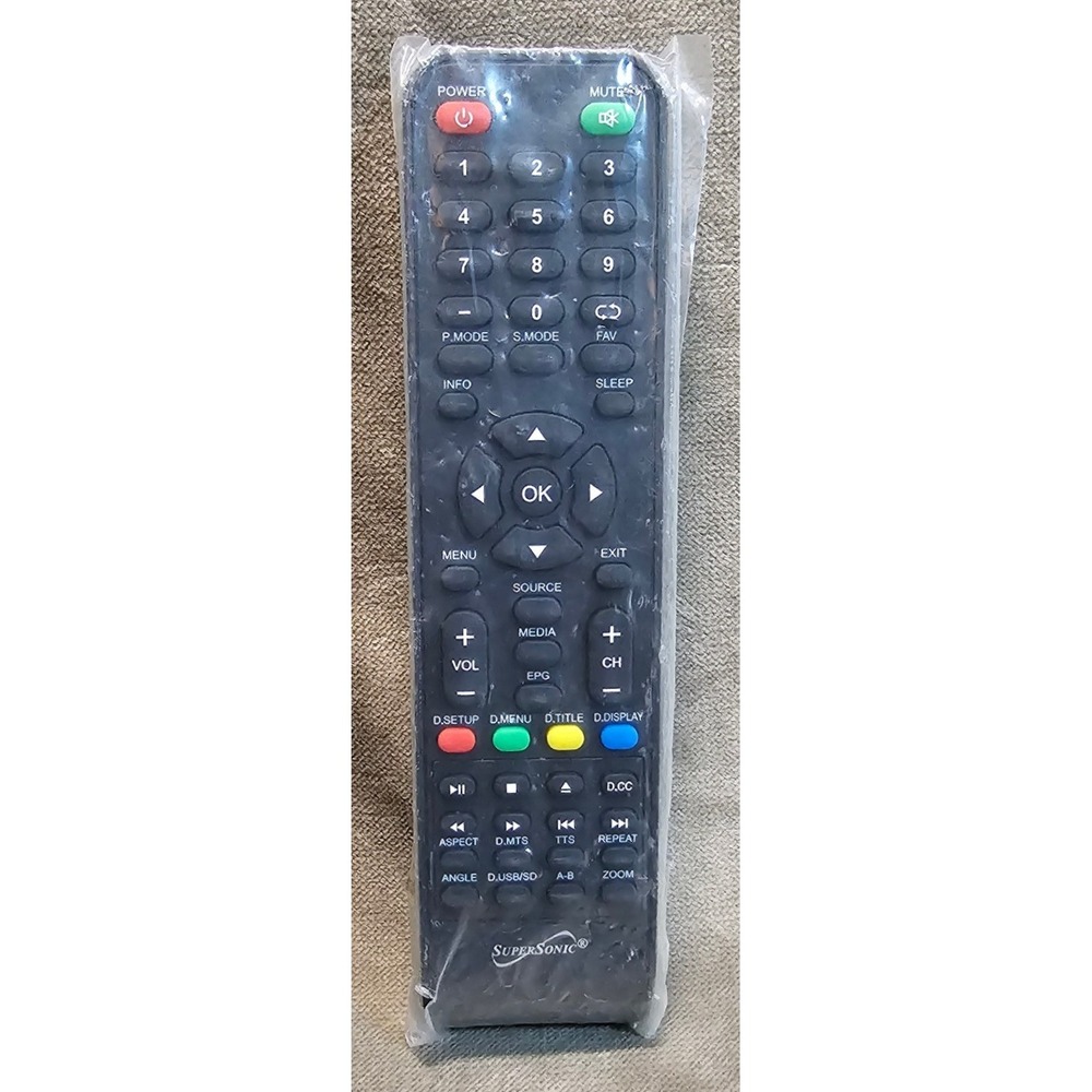 NEW OEM SuperSonic Replacement Remote Control for LED TV Media Player Handheld